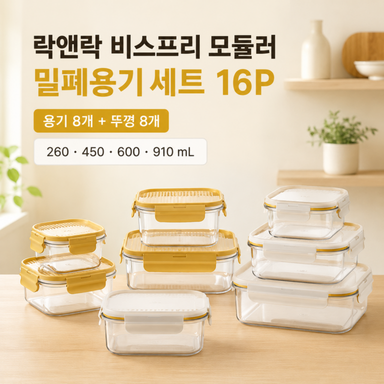 락앤락 비스프리 모듈러 밀폐용기 16P, Lock&Lock Bisfree Modular Food Storage