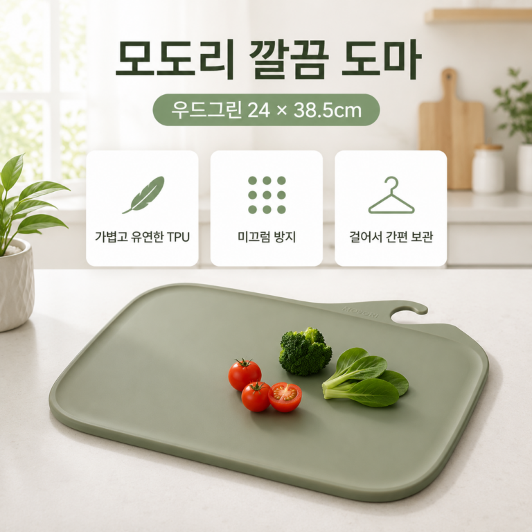 모도리 깔끔 TPU도마, 우드그린, 1개